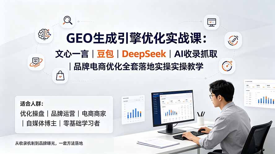 GEO生成引擎优化实战课:文心一言|豆包|DeepSeek|AI收录抓取|品牌电商优化全套落地实操教学-紫橙资源网