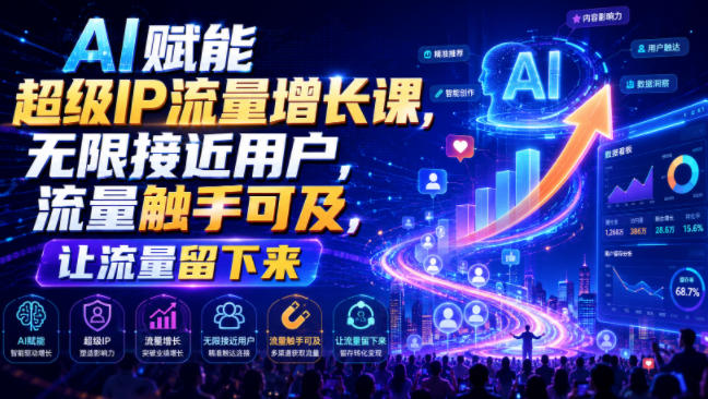 AI赋能超级IP流量增长课,无限接近用户,流量触手可及,让流量留下来-紫橙资源网