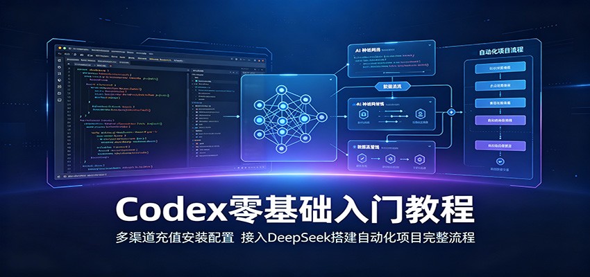 Codex零基础入门教程:多渠道充值安装配置,接入DeepSeek搭建自动化项目完整流程-紫橙资源网