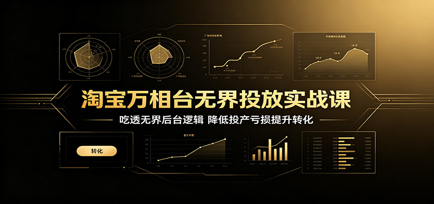 淘宝万相台无界投放实战课:吃透无界后台逻辑,降低投产亏损提升转化-紫橙资源网