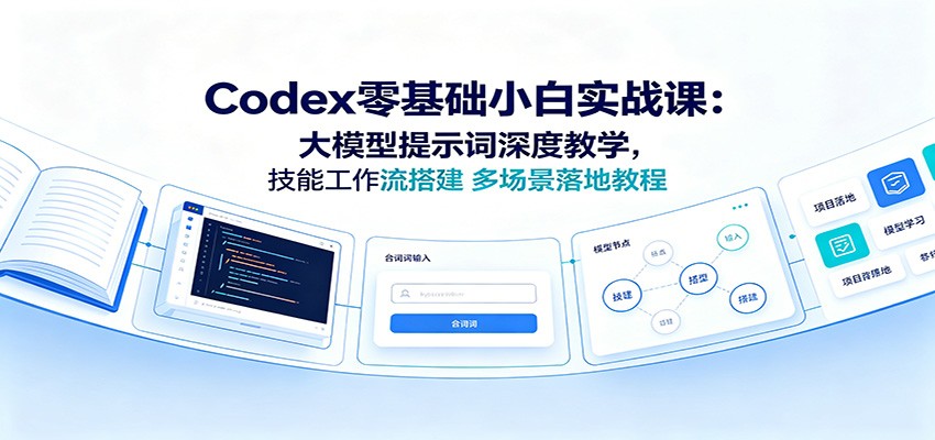 Codex零基础小白实战课:大模型提示词深度教学,技能工作流搭建多场景落地教程-紫橙资源网