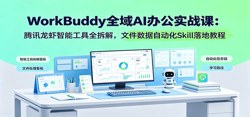 WorkBuddy全域AI办公实战课：腾讯龙虾智能工具全拆解，文件数据自动化Skill落地教程-紫橙资源网