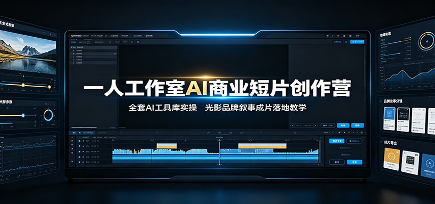 一人工作室AI商业短片创作营：全套AI工具库实操，光影品牌叙事成片落地教学-紫橙资源网