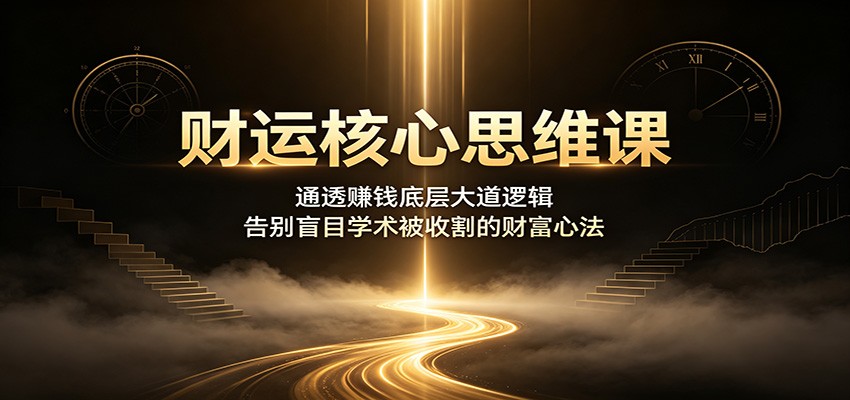 财运核心思维课：通透赚钱底层大道逻辑，告别盲目学术被收割的财富心法-紫橙资源网