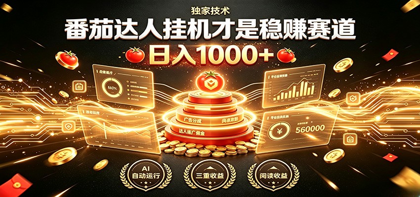 别再瞎找副业！番茄达人挂机才是稳赚赛道 日入1000+-紫橙资源网
