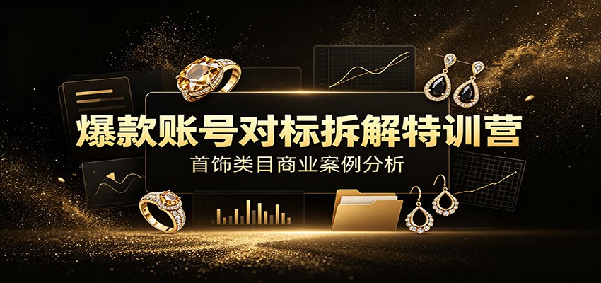 爆款账号对标拆解特训营：首饰类目商业案例分析，配套完整资料内容-紫橙资源网
