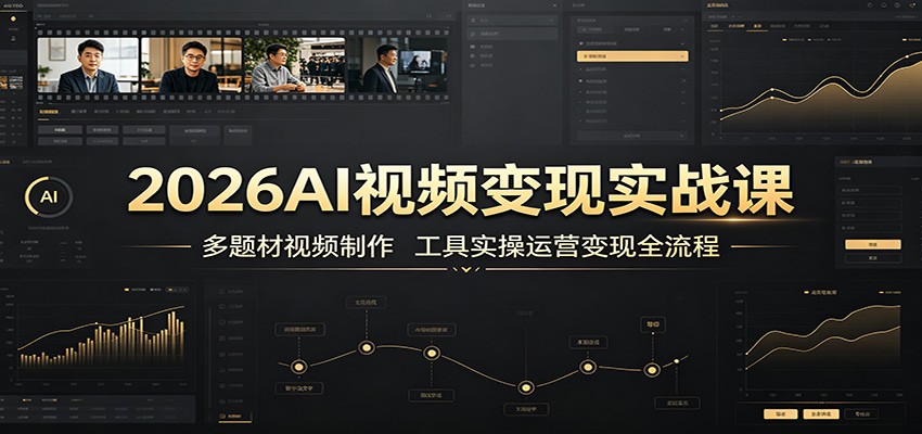 2026AI视频变现实战课：多题材视频制作，工具实操运营变现全流程-紫橙资源网