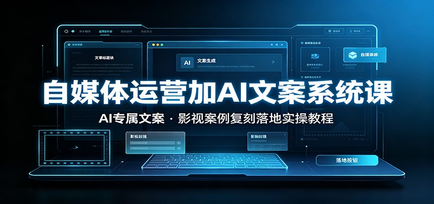 自媒体运营加AI文案系统课：：AI专属文案，影视案例复刻落地实操教程-紫橙资源网