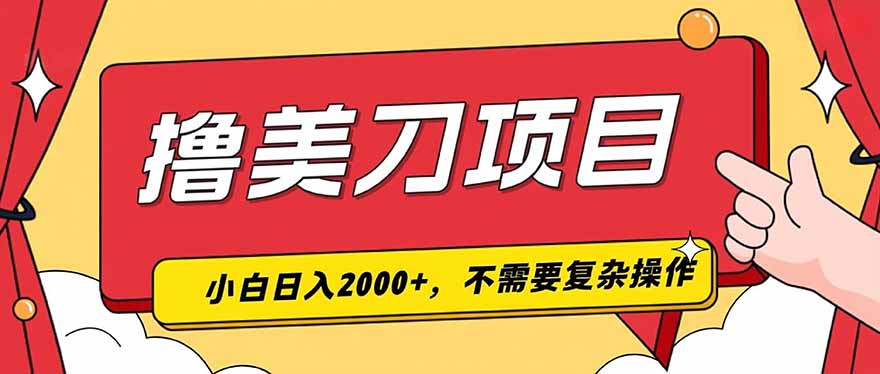 撸美刀，单日收入2000+，小白可做-紫橙资源网