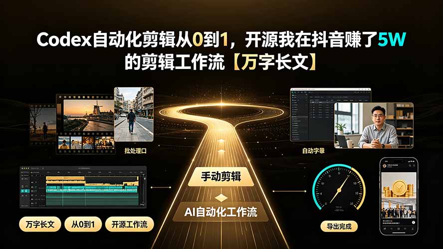 Codex自动化剪辑从0到1,开源我在抖音赚了5W 的剪辑工作流【万字长文】-紫橙资源网