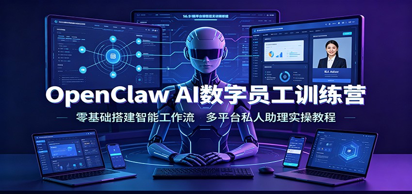 OpenClaw AI数字员工训练营:零基础搭建智能工作流,多平台私人助理实操教程-紫橙资源网