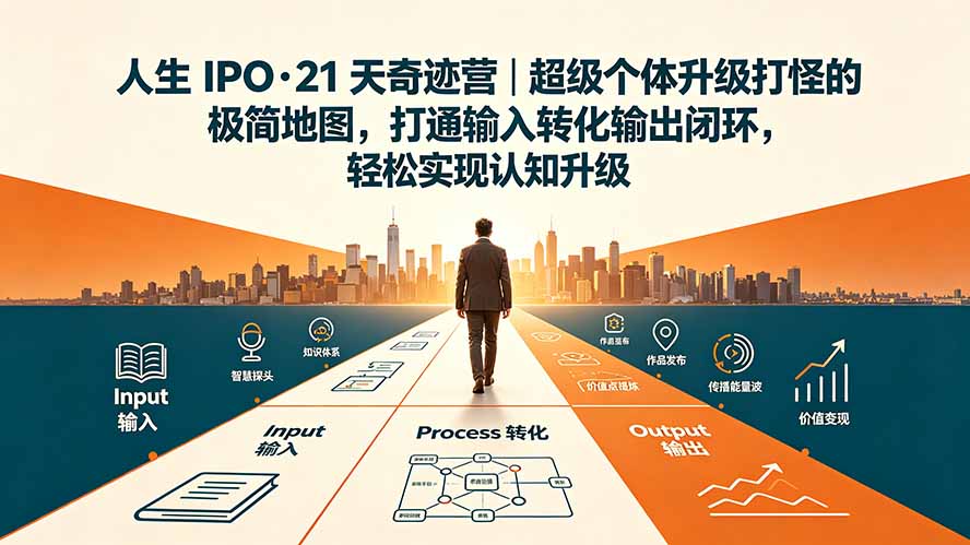 人生 IPO-21 天奇迹营|超级个体升级打怪的极简地图,打通输入转化输出闭环,轻松实现认知升级-紫橙资源网