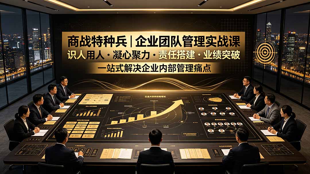 商战特种兵|企业团队管理实战课,识人用人・凝心聚力・责任搭建・业绩突破-紫橙资源网