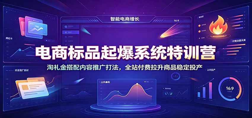 电商标品起爆系统特训营：淘礼金搭配内容推广打法，全站付费拉升商品稳定投产-紫橙资源网
