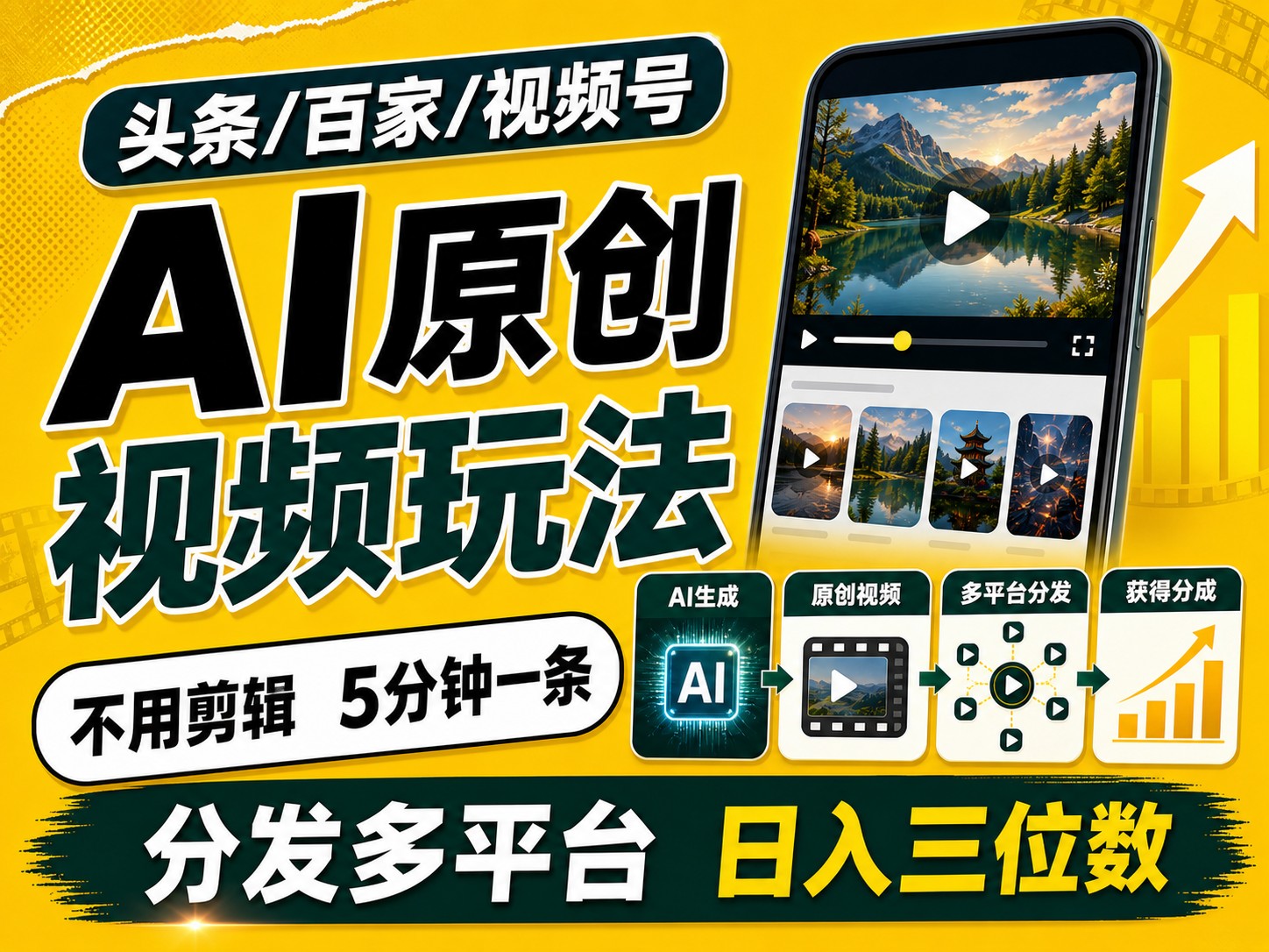 2026头条百家号升级玩法 5分钟一条原创视频 发多平台赚收-紫橙资源网