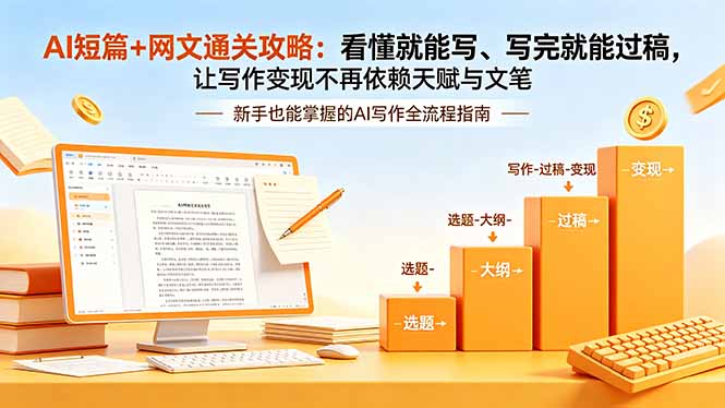 AI短篇+网文通关攻略-更新：看懂就能写、写完就能过稿，让写作变现不再依赖天赋与文笔-紫橙资源网