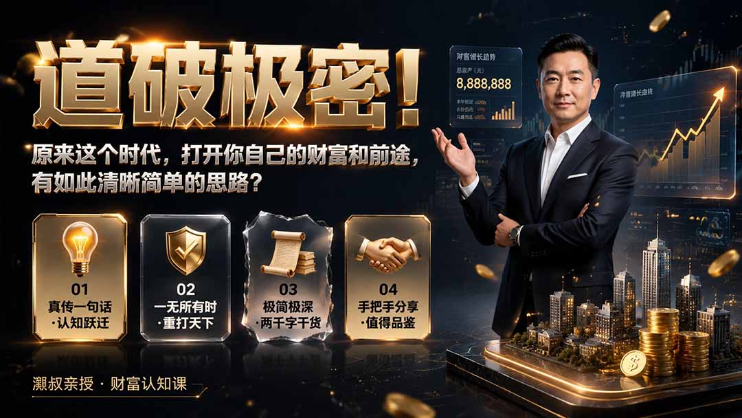 付费文章：道破极密！原来这个时代，打开你自己的财富和前途，有如此清晰简单的思路？-紫橙资源网