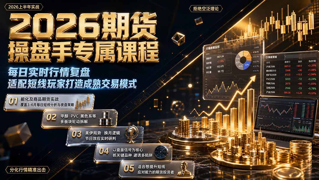 2026期货操盘手专属课程-更新8月,每日实时行情复盘,适配短线玩家打造成熟交易模式-紫橙资源网