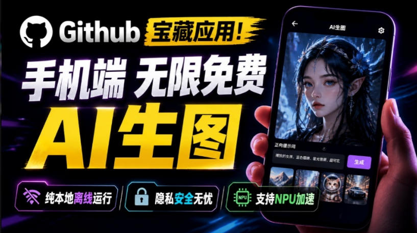 Github宝藏应用!手机端无限免费AI生图,纯本地离线运行,支持NPU加速斩获3.1k stars,local-dream-紫橙资源网