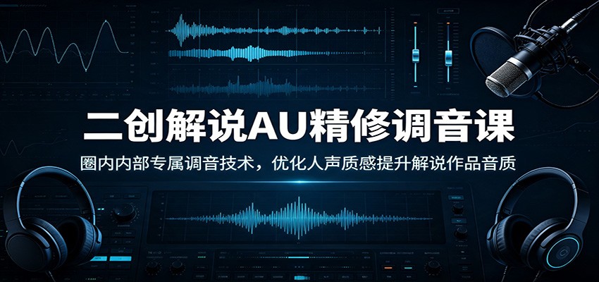 二创解说AU精修调音课:圈内内部专属调音技术,优化人声质感提升解说作品音质-紫橙资源网