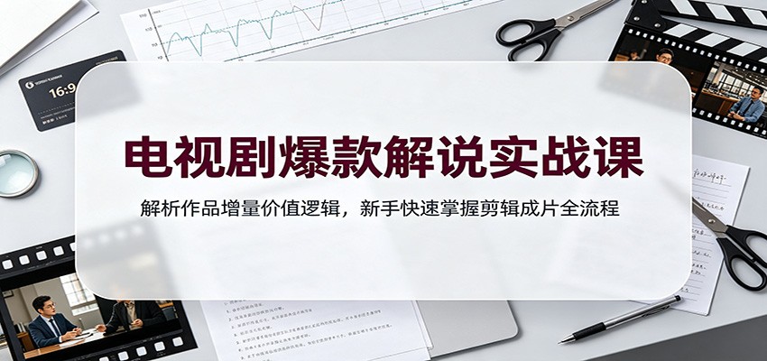 电视剧爆款解说实战课:解析作品增量价值逻辑,新手快速掌握剪辑成片全流程-紫橙资源网
