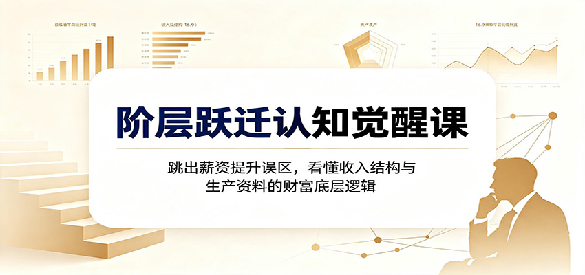 阶层跃迁认知觉醒课:跳出薪资提升误区,看懂收入结构与生产资料的财富底层逻辑-紫橙资源网