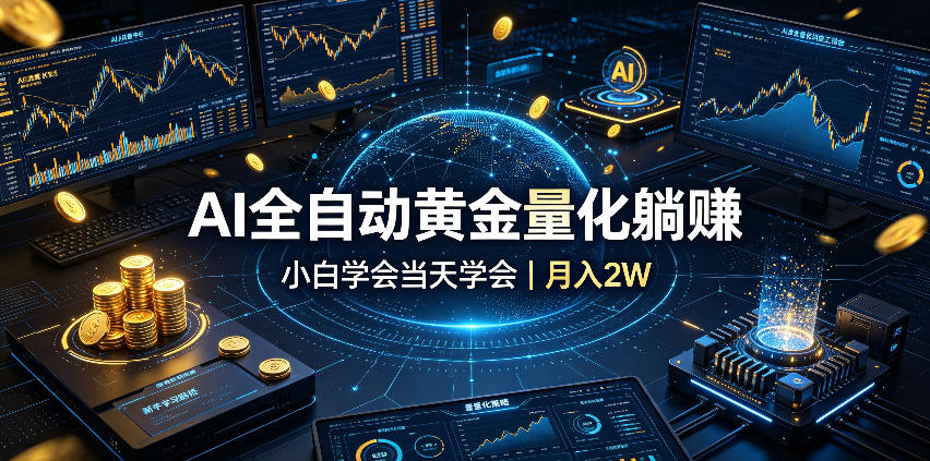 AI全自动黄金量化躺赚:小白学会当天学会,月入2W!-紫橙资源网