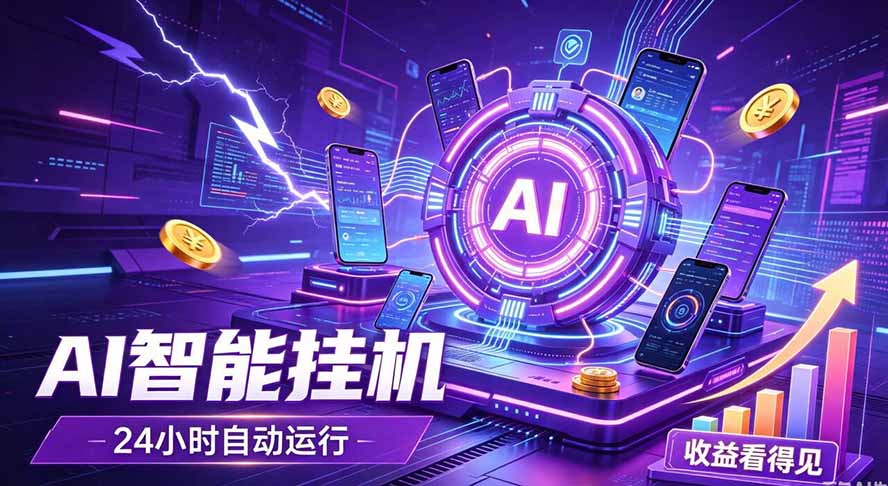 AI智能广告挂机,躺赚新模式 设备托管运行,解放双手持续变现-紫橙资源网