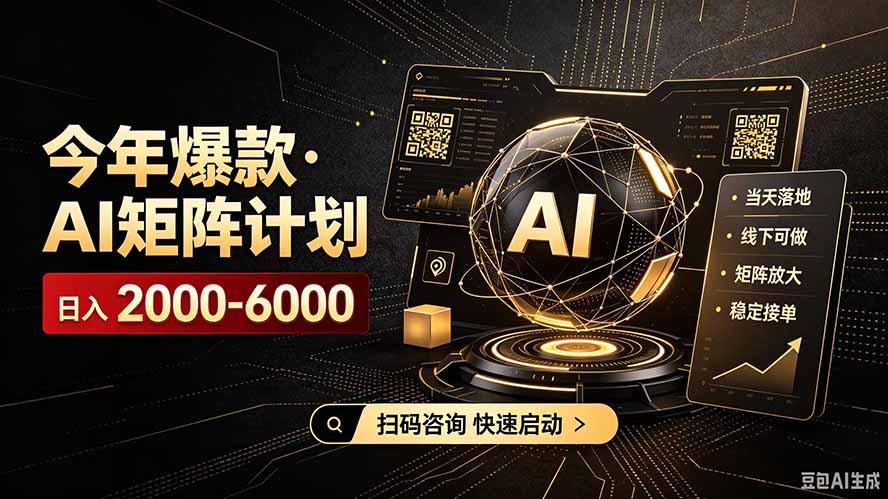 AI矩阵计划!日收益3000-8000+,项目绿色长久,安全合规靠谱,可批量放大。扶持工作室和分公司-紫橙资源网