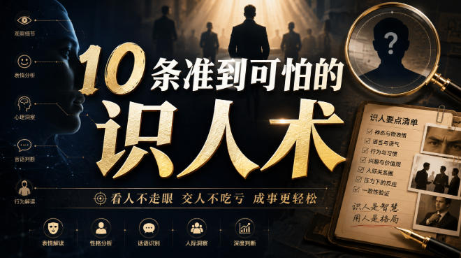 付费文章:10条准到可怕的识人术-紫橙资源网
