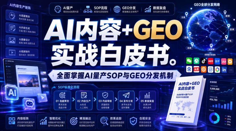 AI内容+GEO实战白皮书，全面掌握AI量产SOP与GEO分发机制【文档】-紫橙资源网
