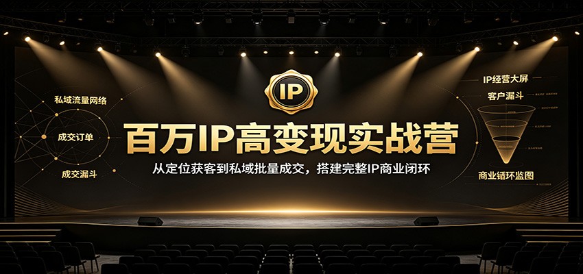 百万IP高变现实战营:从定位获客到私域批量成交,搭建完整IP商业闭环-紫橙资源网