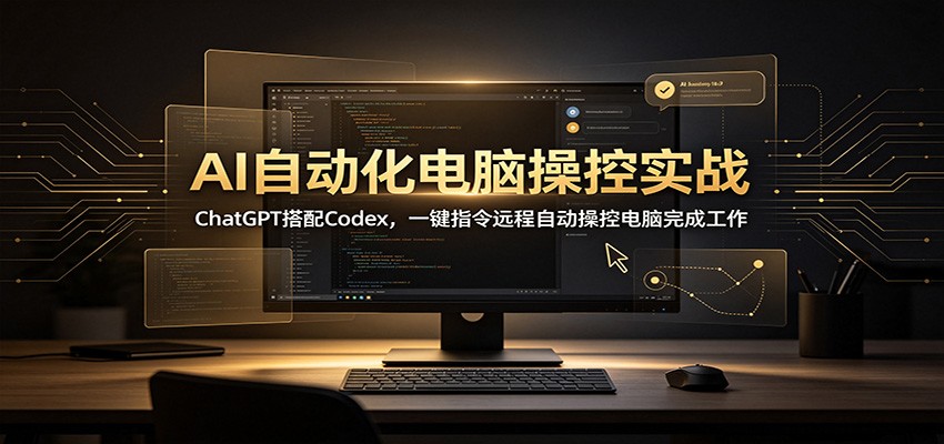 AI自动化电脑操控实战:ChatGPT搭配Codex,一键指令远程自动操控电脑完成工作-紫橙资源网