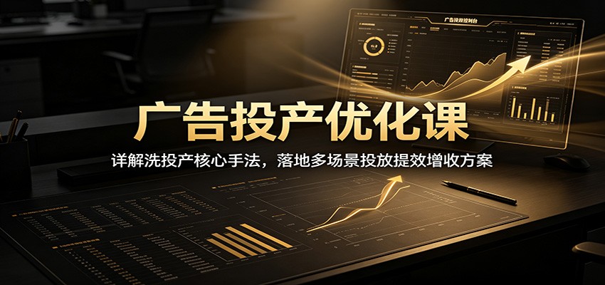广告投产优化课:详解洗投产核心手法,落地多场景投放提效增收方案-紫橙资源网