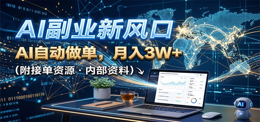 AI副业新风口,AI自动做单,月入3W+,附接单资源-紫橙资源网