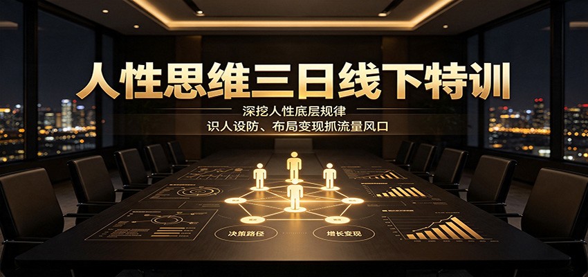 人性思维三日线下特训:深挖人性底层规律,识人设防、布局变现抓流量风口-紫橙资源网