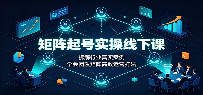 矩阵起号实操线下课:拆解行业真实案例,学会团队矩阵高效运营打法-紫橙资源网
