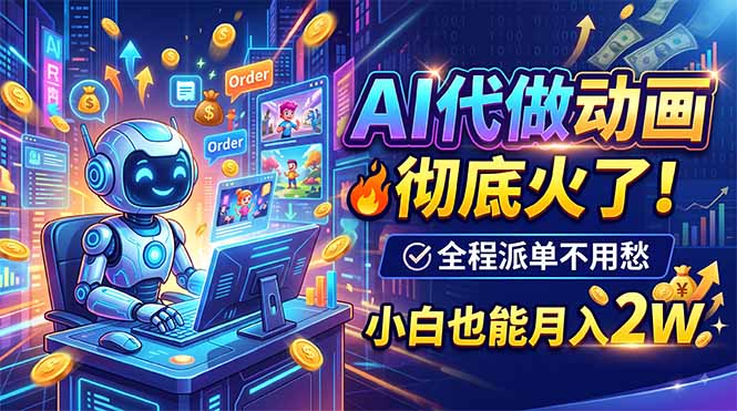 AI代做动画,彻底火了!全程派单不用愁,小白也能月入2W-紫橙资源网