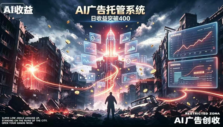 AI智能广告,全自动化运行,单日可达400+,小白新手0基础上手-紫橙资源网
