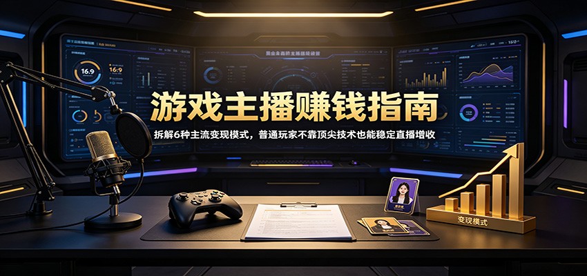 游戏主播赚钱指南：拆解6种主流变现模式，普通玩家不靠顶尖技术也能稳定直播增收-紫橙资源网