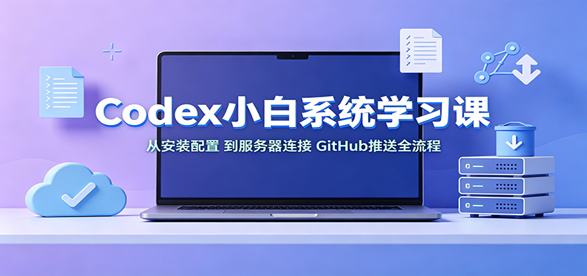 Codex小白系统学习课:小从安装配置,到服务器连接、GitHub推送全流程-紫橙资源网