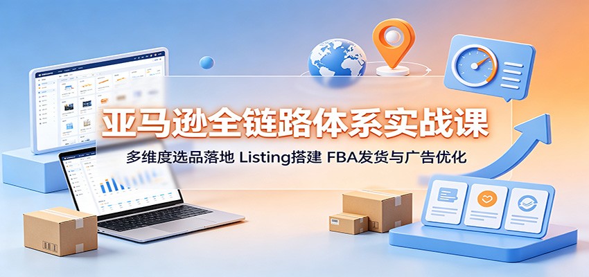 亚马逊全链路体系实战课:多维度选品落地,Listing搭建,FBA发货与广告优化-紫橙资源网
