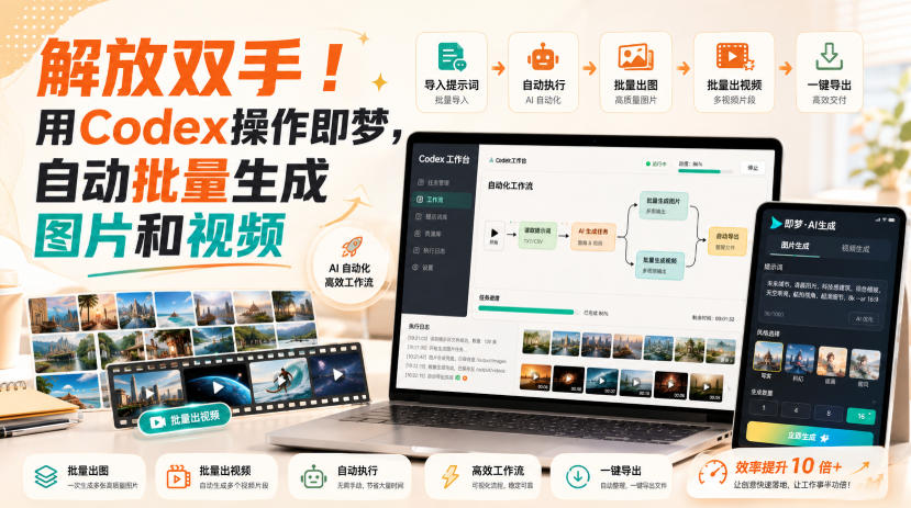 解放双手!用Codex操作即梦,自动批量生成图片和视频-紫橙资源网