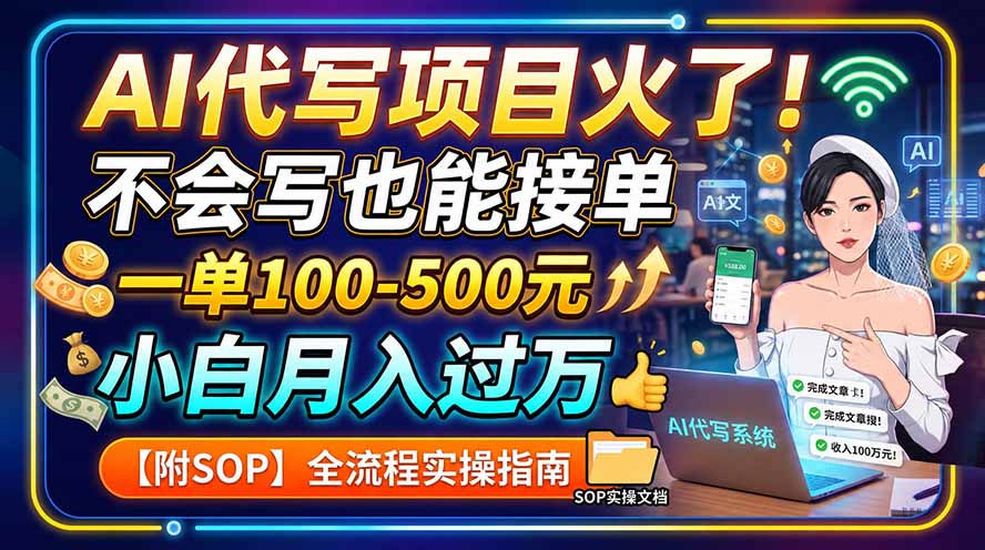 AI代写项目火了!不会写也能接单,一单100-500元,小白月入过万【附SOP】-紫橙资源网