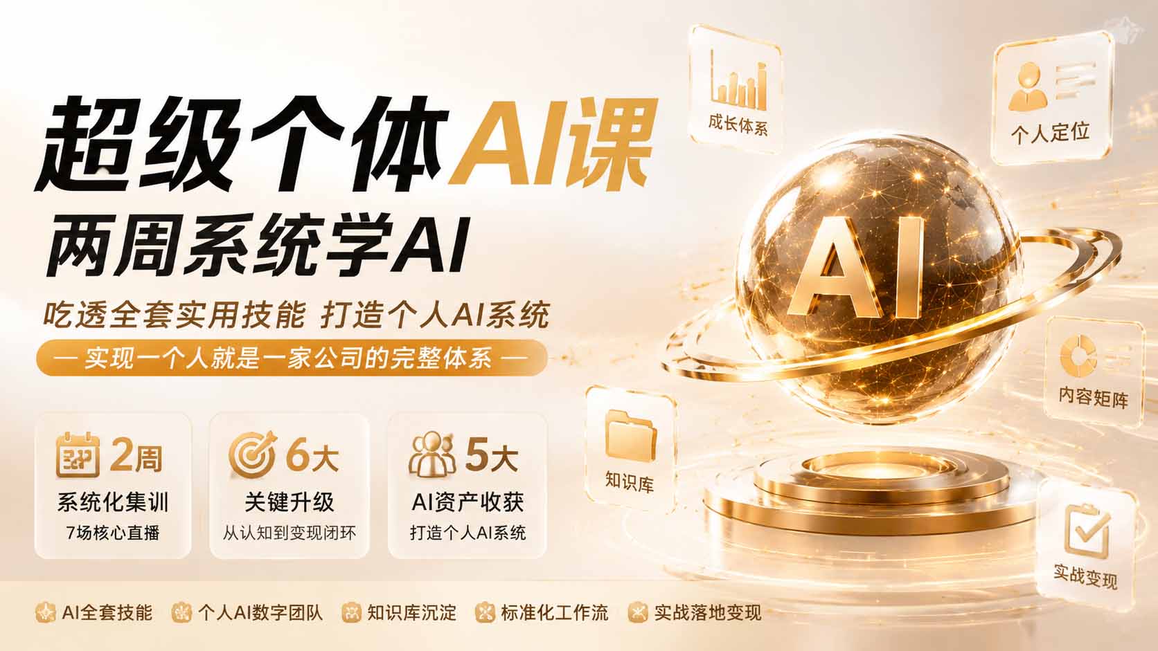 超级个体AI课 两周系统学AI；吃透全套实用技能打造个人AI系统，实现一个人就是一家公司的完整体系(更新0823)-紫橙资源网