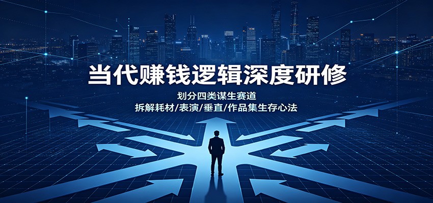 当代赚钱逻辑深度研修：划分四类谋生赛道，拆解耗材/表演/垂直/作品集生存心法-紫橙资源网