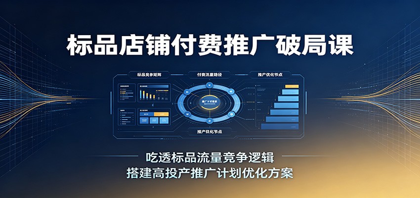 标品店铺付费推广破局课：吃透标品流量竞争逻辑，搭建高投产推广计划优化方案-紫橙资源网
