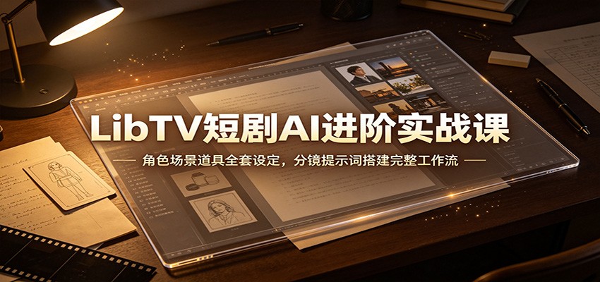 LibTV短剧AI进阶实战课：角色场景道具全套设定，分镜提示词搭建完整工作流-紫橙资源网