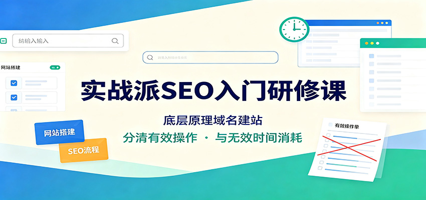 实战派SEO入门研修课：底层原理域名建站，分清有效操作与无效时间消耗-紫橙资源网