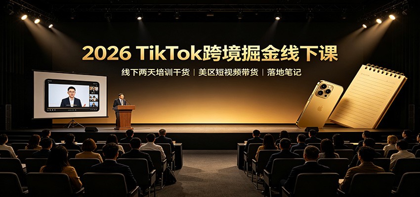 2026 TikTok跨境掘金线下课：线下两天培训干货，美区短视频带货落地笔记-紫橙资源网